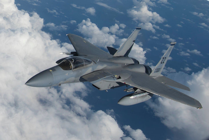 F-15C Eagle above the Mariana Islands during exercise Valiant Shield, photographed by the U.S. Air Force